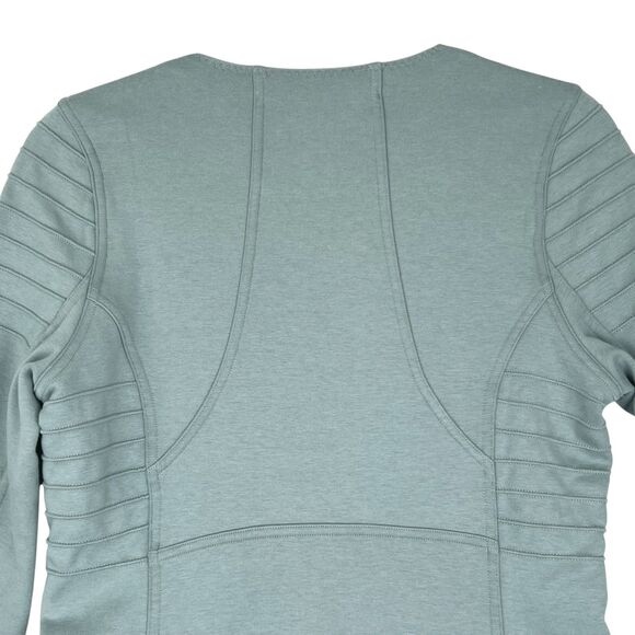 Athleta Moto Jacket Minimalistic Grey SIZE S Green Gym Travel Zip Up #982849 - Picture 10 of 16